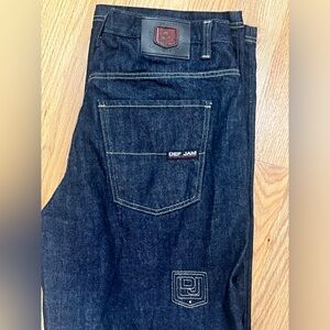 Vintage 90s Y2K Def Jam University Wide Leg Denim Jeans‎ Relaxed 38/34
